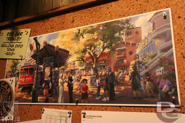 Concept art (the CM said this is approximately where the stroller rental area was.
