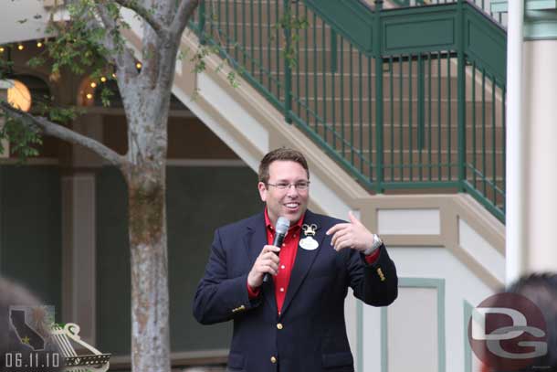 The Disneyland Ambassador (I missed his name since it was drizzling and I was dealing with that and the camera)