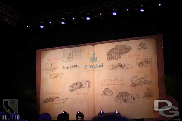 The backdrop for the stage.