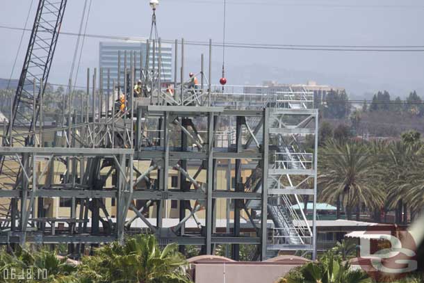 Over to Cars Land.  A pan over the next several pictures from right to left of the steel for the rock work.