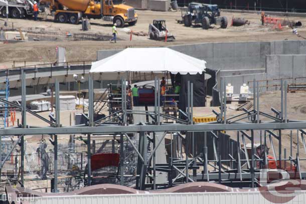 They were working on the car, but we saw no test runs in our trip around the Fun Wheel