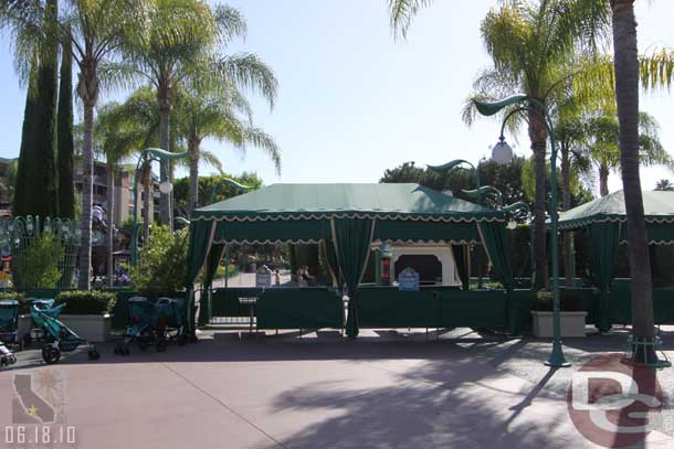 They had the security tents nearest Disneyland all blocked off and only the one nearest DCA open.