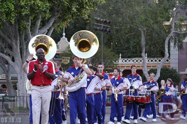 Time for the last set of the night for the College Band, 7:15 in front of the train station