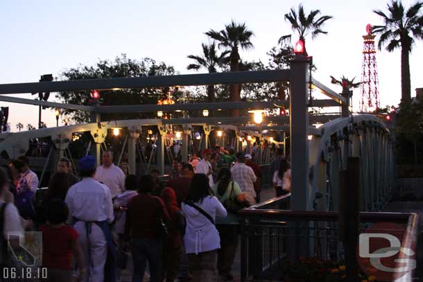 The traffic heading to the Pier was routed through the Wharf and over the bridge.