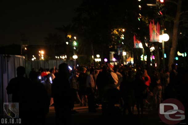 The crowd heading out of the Paradise Park area.