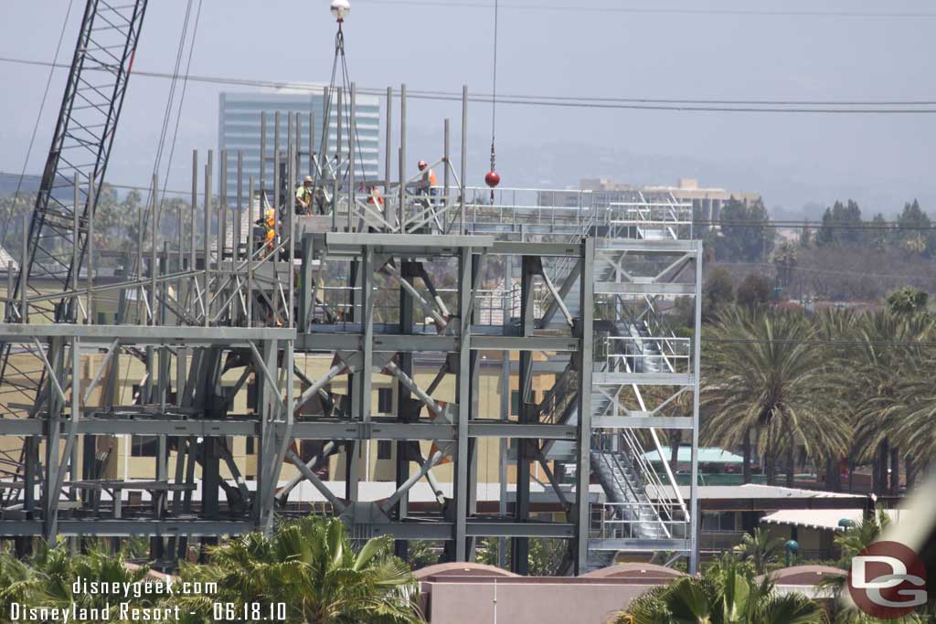 Over to Cars Land.  A pan over the next several pictures from right to left of the steel for the rock work.