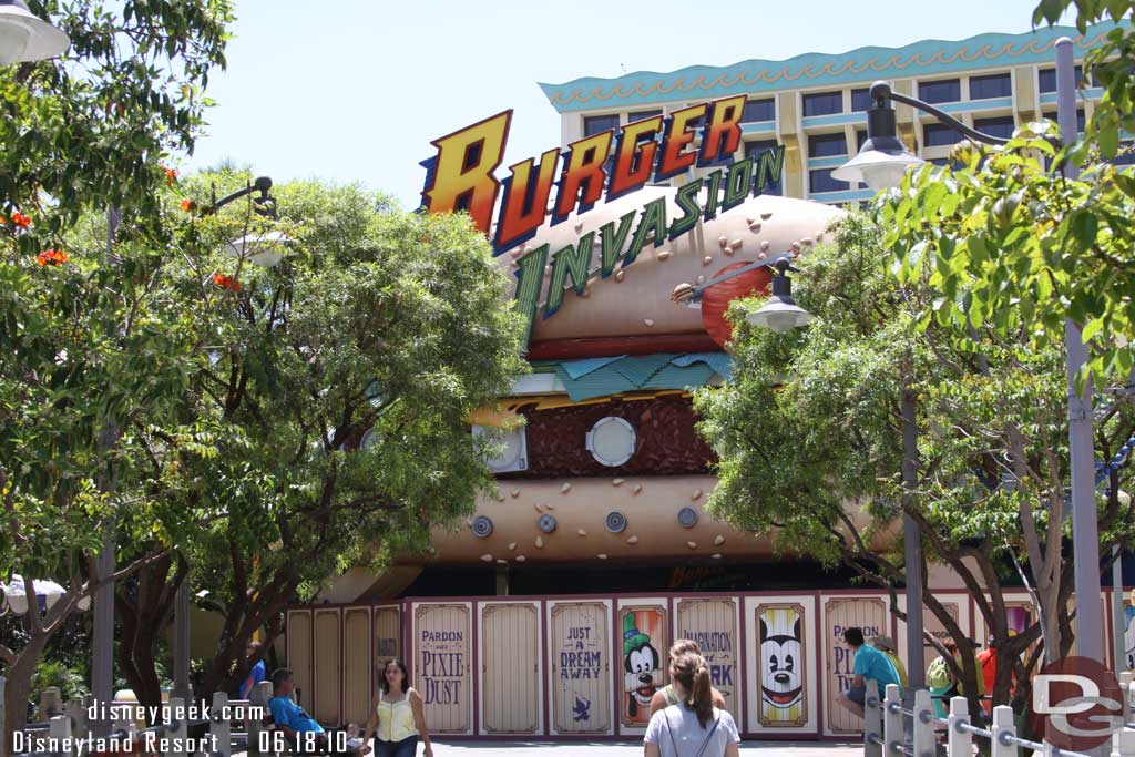 The walls from ground level.  They are just around the old order area.  I am guessing they will be moved out further soon..