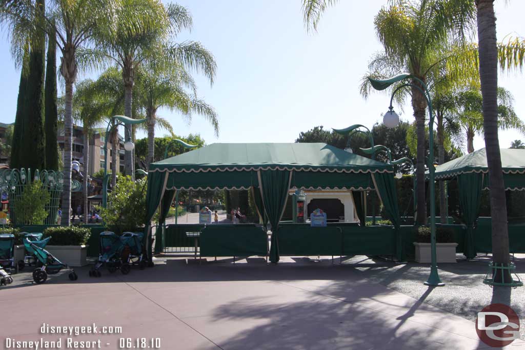 They had the security tents nearest Disneyland all blocked off and only the one nearest DCA open.