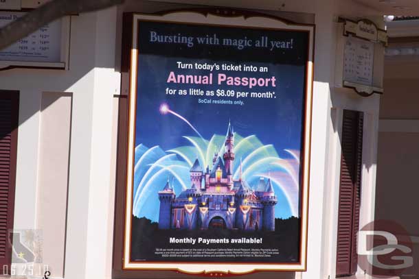 The current Annual Pass ads at the Ticket Booths