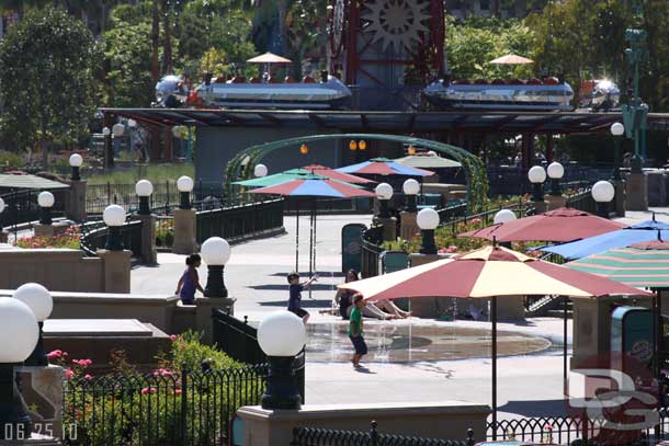 The fountain in Paradise Park was running Friday.