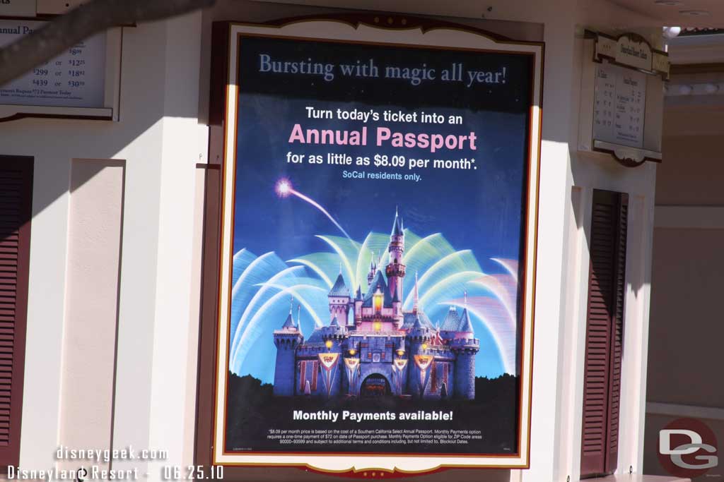 The current Annual Pass ads at the Ticket Booths