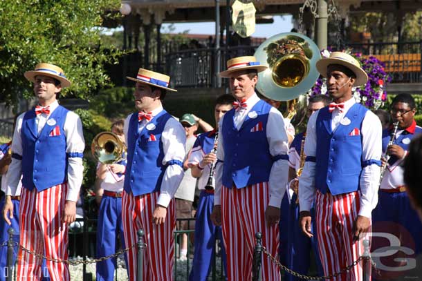 The Dapper Dans were in their patriotic outfits today.