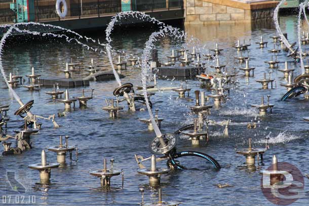 They were testing/warming up the fountains.