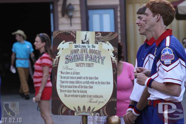 And over to Plaza Gardens which featured the All American College Band this evening.
