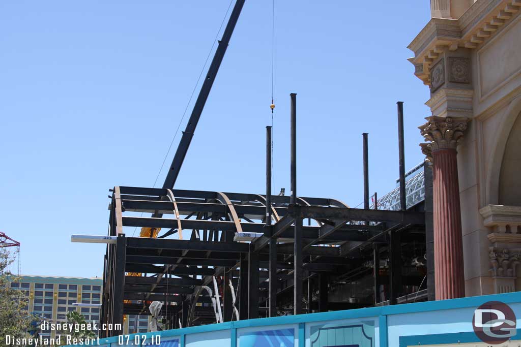 But around front the entrance/arch is taking shape.