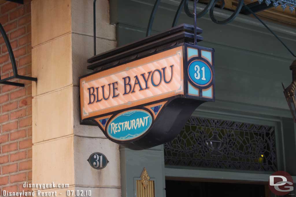 Good trivia question.. what is the address of the Blue Bayou.. 