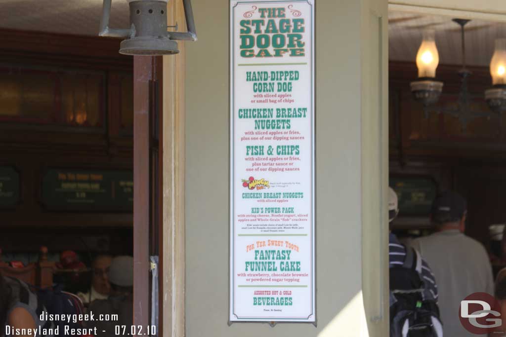 Noticed they still have corn dogs at the Stage Door.