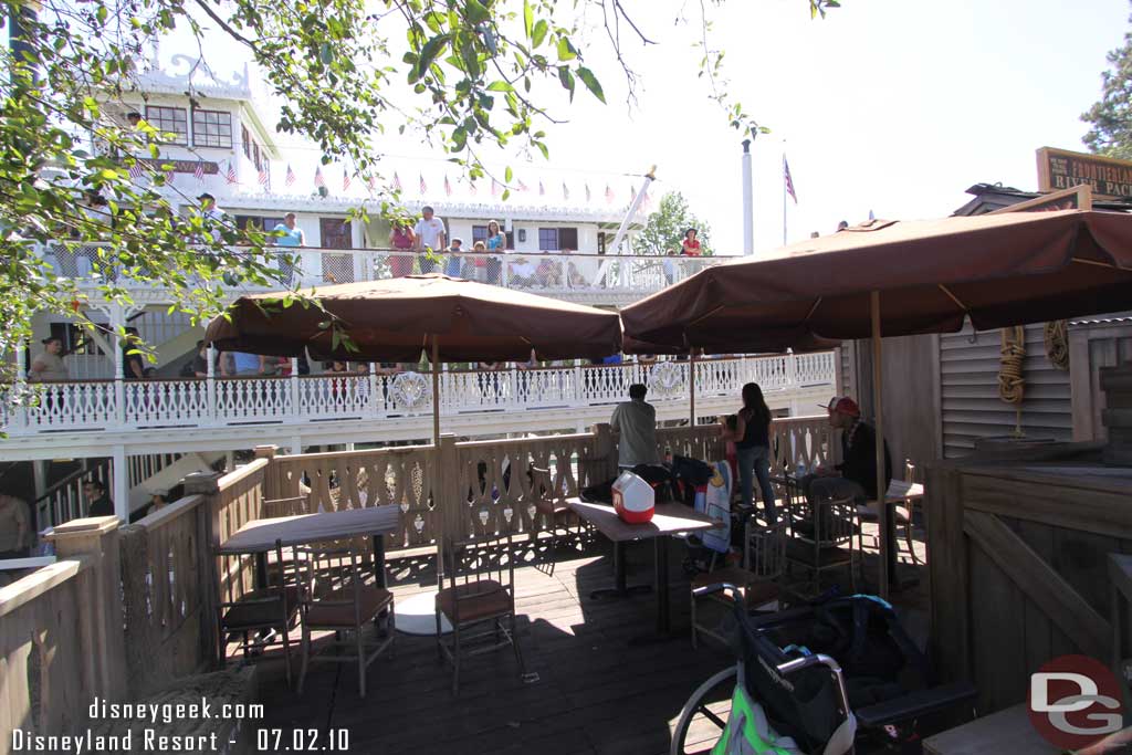 Tables, chairs, and umbrellas on the landing?  Nice to see but seemed odd, but a nice addition.