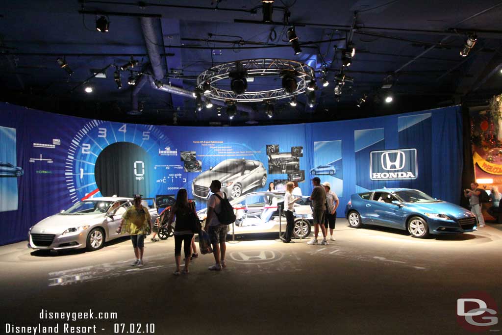 The large space at the top of the stairs that had the Segways now has more Honda cars.