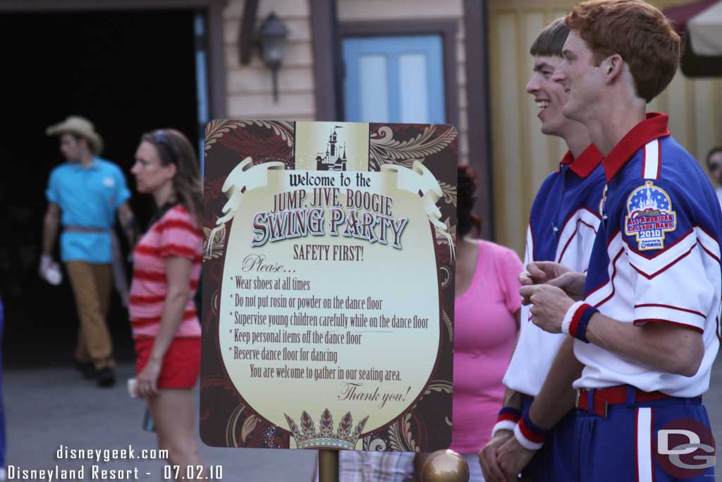 And over to Plaza Gardens which featured the All American College Band this evening.