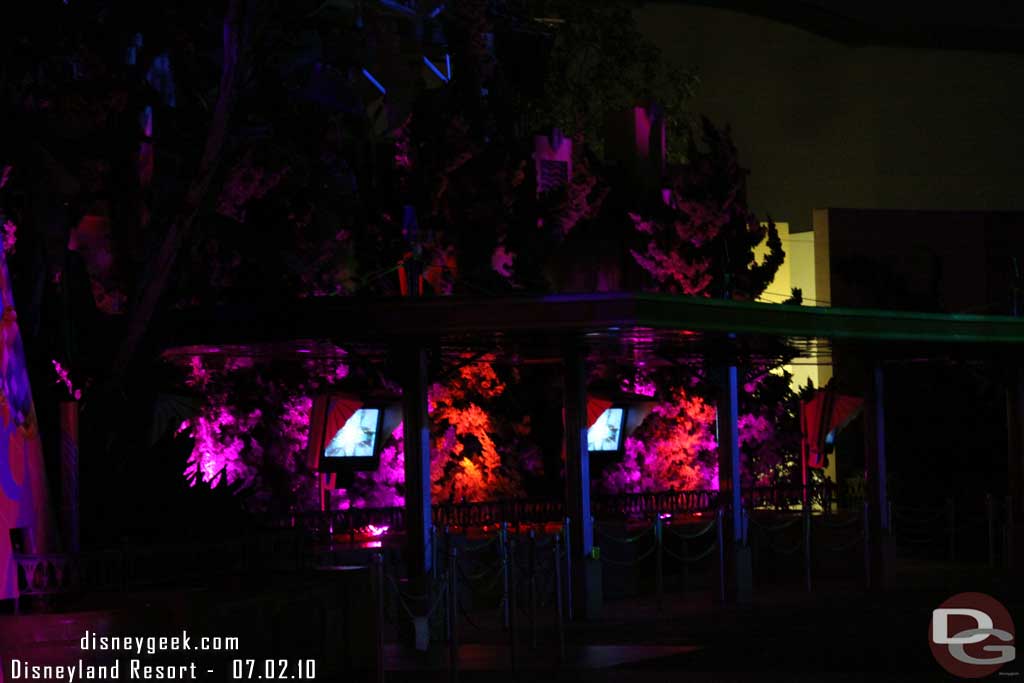 Out in the plaza they had lights and music too