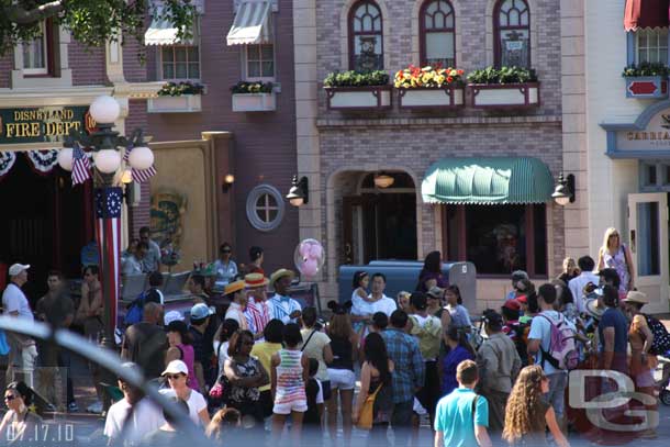 The Dapper Dans performing near the Fire Station.