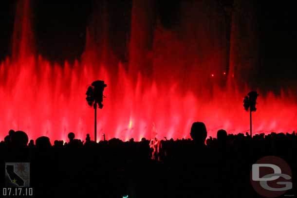 The fountains in the planters were running (notice in front of me).