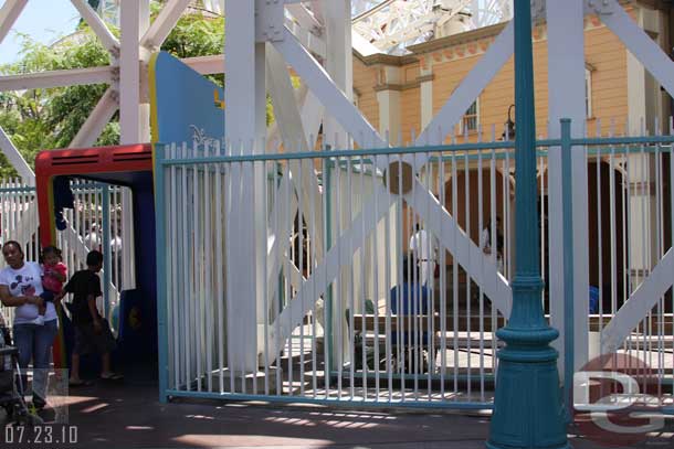 Over by the Toy Story photo op noticed the characters that were on the fence are gone.