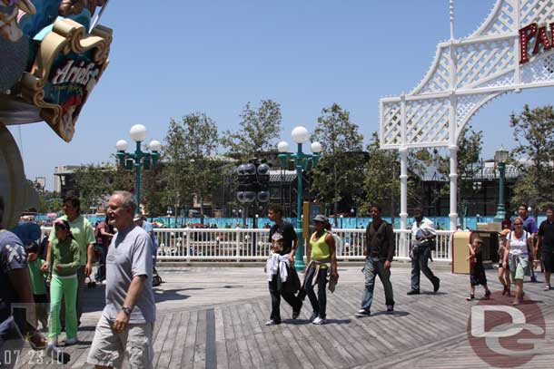 The out door gift shop has moved across the way (my guess so this area can be used for World of Color viewing)