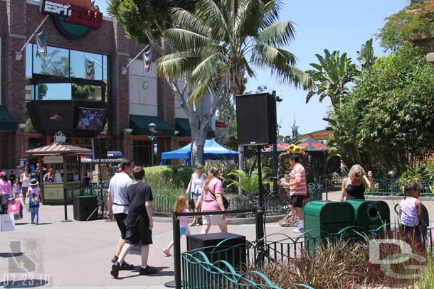 There was a DJ set up near Rain Forest for the event.