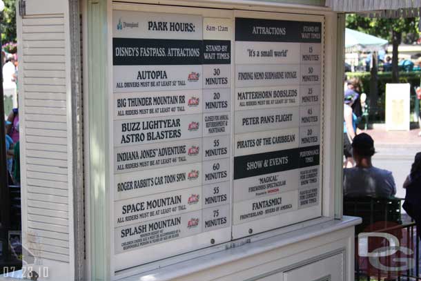 The wait times around 2:50pm