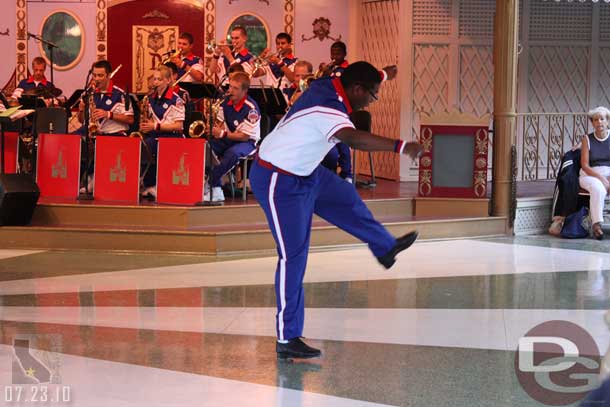 One of the members took the floor for a tap dance number.