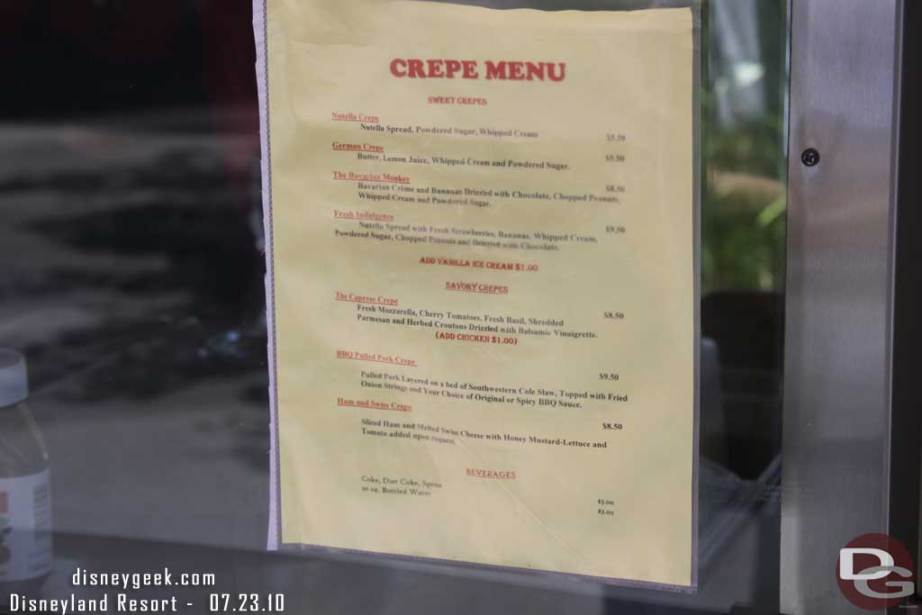 The menu