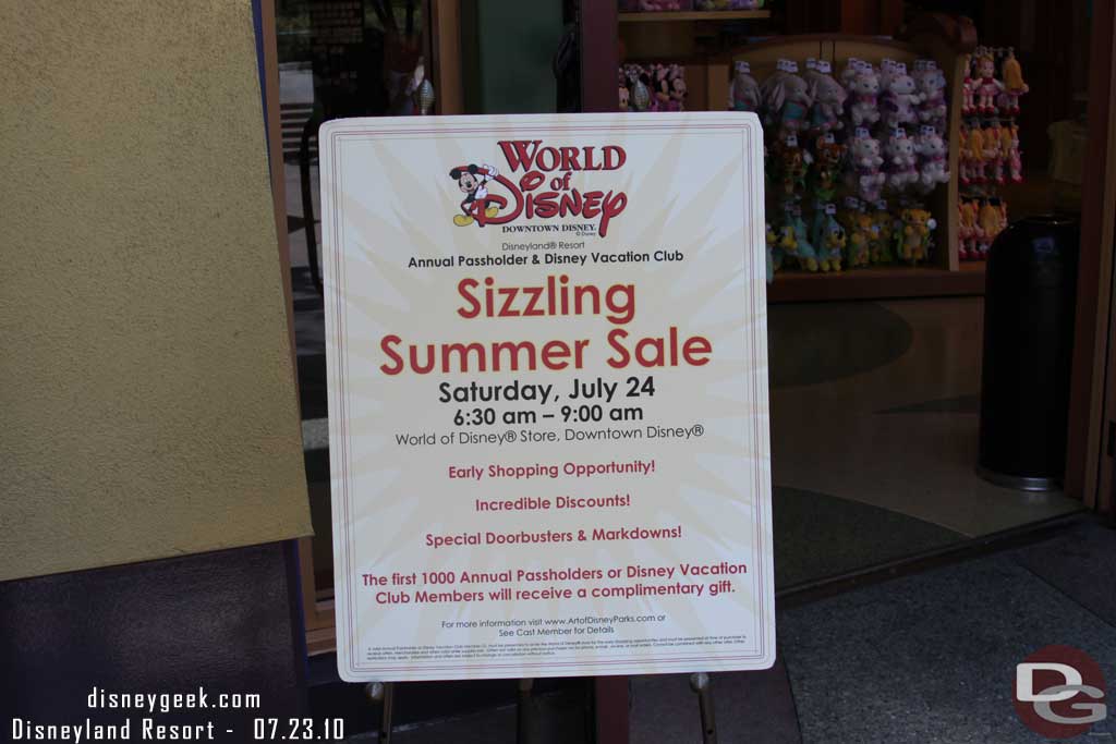 Speaking of World of Disney there was a sale Saturday morning, anyone go?  Was it as crazy as last years?