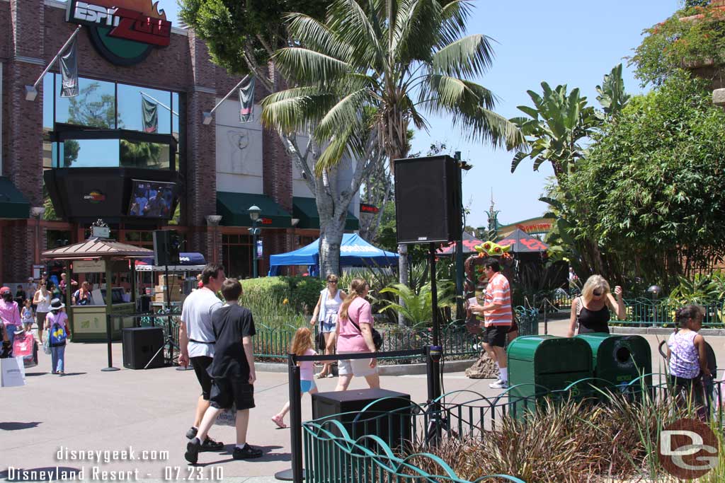 There was a DJ set up near Rain Forest for the event.