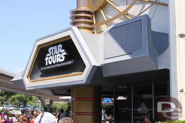 Star Tours closed earlier this week.  They put up a black curtain and banner saying relaunching in 2011, other than that nothing is visible from outside.