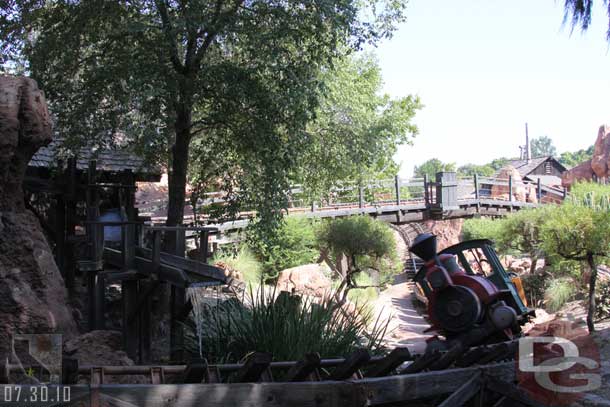 Over at Big Thunder the sound was really off.. the train was around the corner as it just started playing.