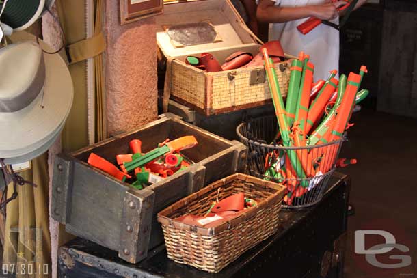 Guns have recently returned to some of the Disneyland stores.. all plastic and brightly colored.