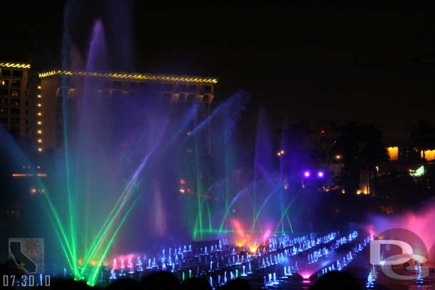 From the hill near Sreamins launch area.  From here the fountains looked great but the screen was not really visible.