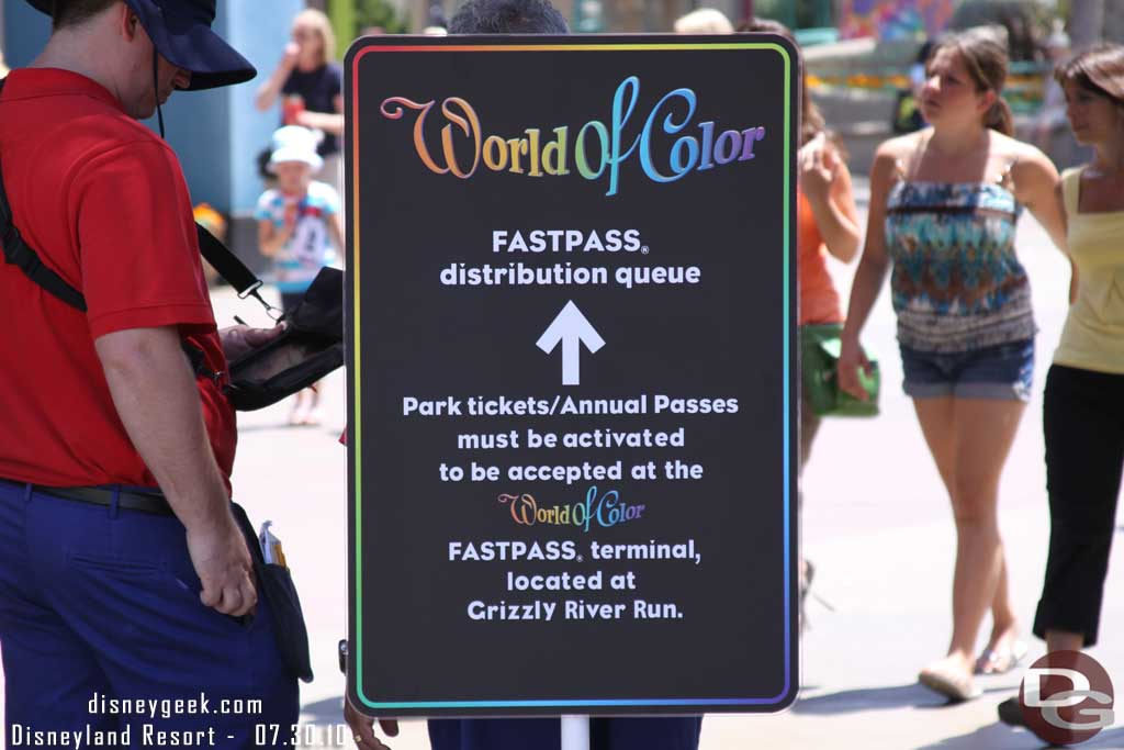 Heading into DCA the World of Color signs were still up.