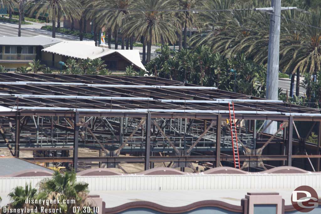 Looks like all the steel is in place for the building and they are starting on the roof.