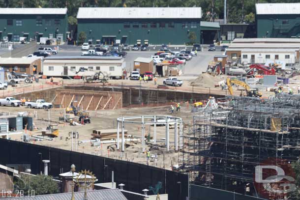 Forms are rising out of the tire pit... and looks like they are done digging around it for the most part.