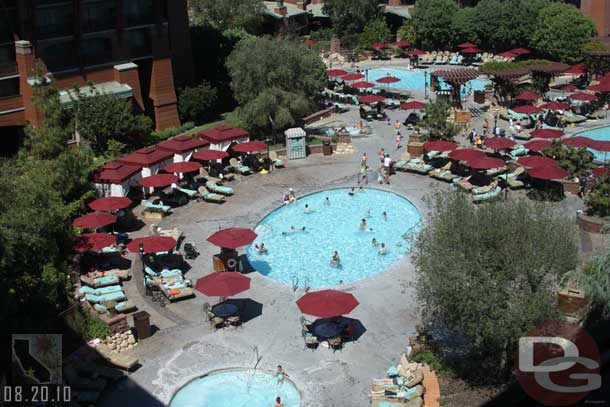 Overlooking the pools.