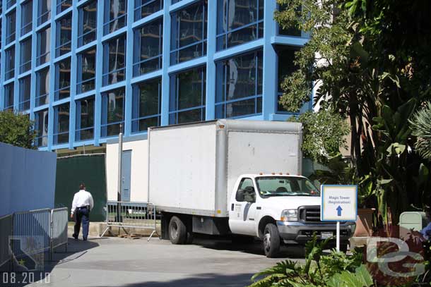 And moving in the construction trailer/office.