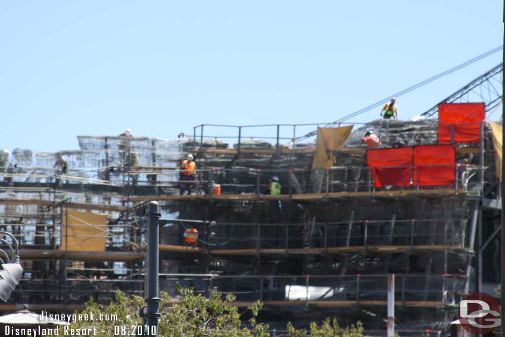 Random shot of Cars Land work (out of focus) but you see not too much visible change here.