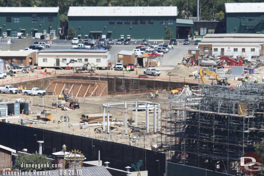 Forms are rising out of the tire pit... and looks like they are done digging around it for the most part.