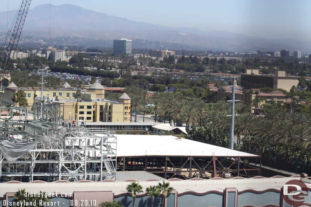 No visible progress on the show building roof.