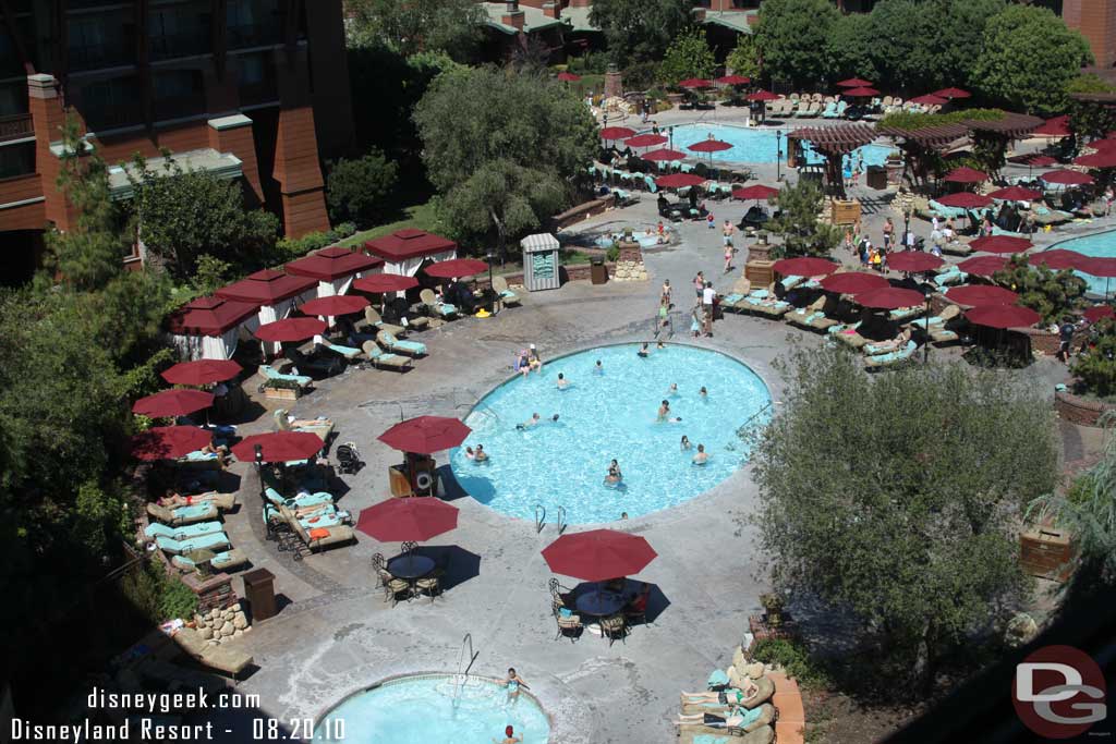 Overlooking the pools.