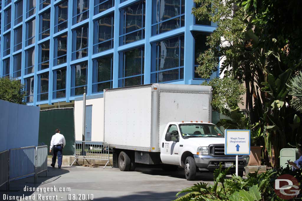 And moving in the construction trailer/office.