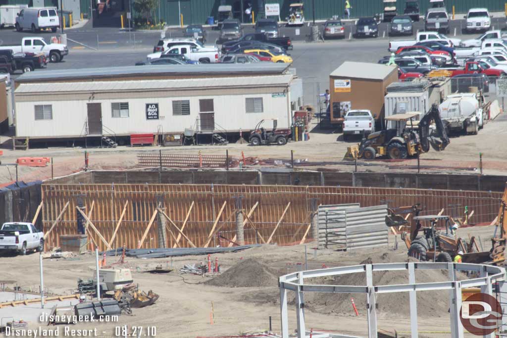 But now there are columns as well as the wall forms in the tire pit.